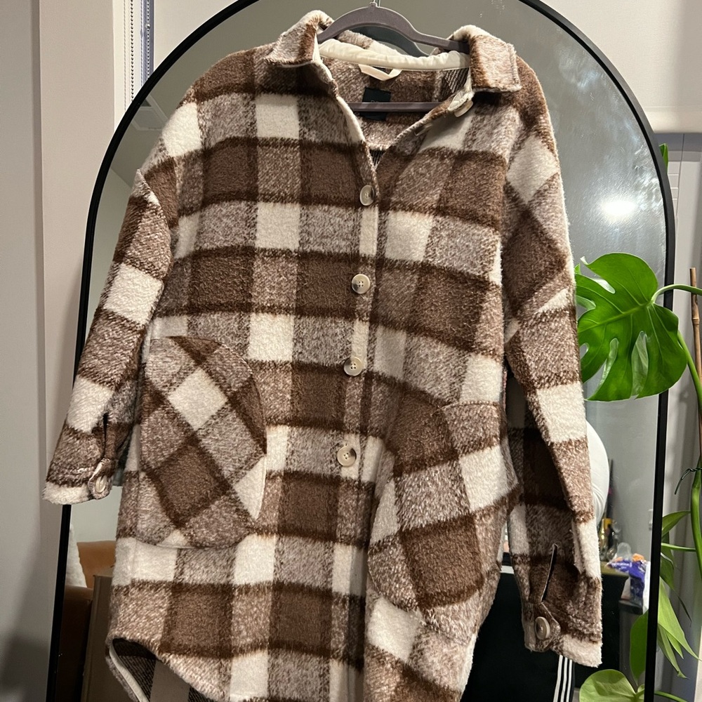 RDI Plaid Brown and Cream Women's Coat size M